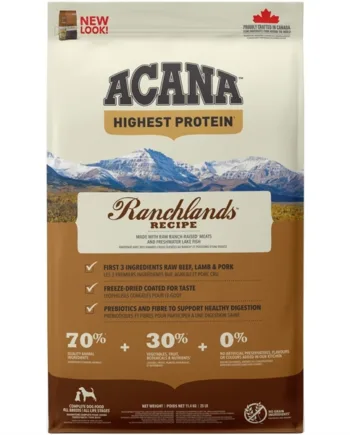 Acana Ranchlands Hundefoder – 70% Kød, Kornfri Mad
