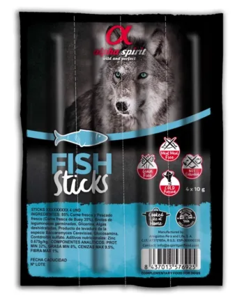 Alpha Spirit Fiskestænger – Sund Hundesnack i 16 Pakker