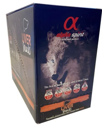 Alpha Spirit Lever Snack 16 x 35g – Lækre Hundegodbidder