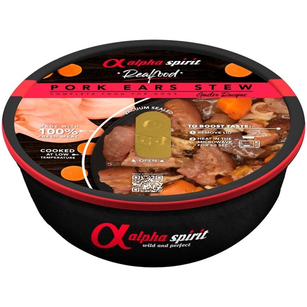 Alpha Spirit Svineøre Gryderet til Hunde 280g - Kvalitet!