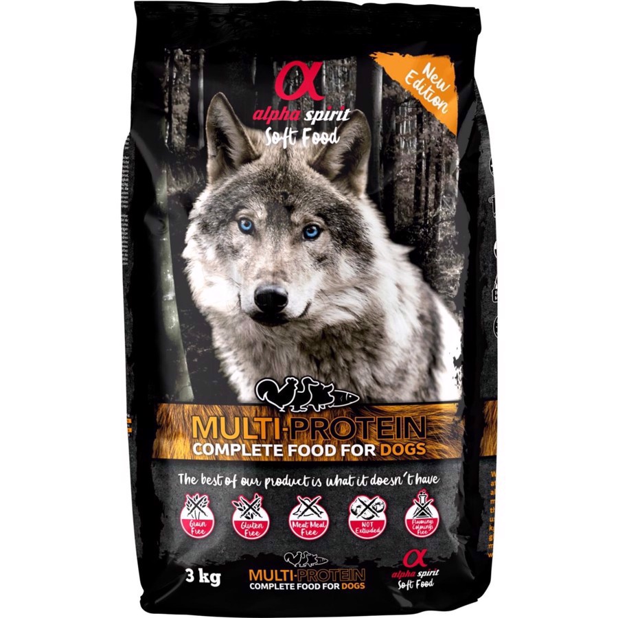 Alpha Spirit Semi Moist Multiprotein Hundefoder 1 Kg