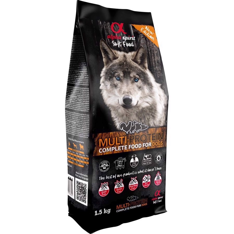 Alpha Spirit Semi Moist Multiprotein til hunde 2 kg - Kvalitet!