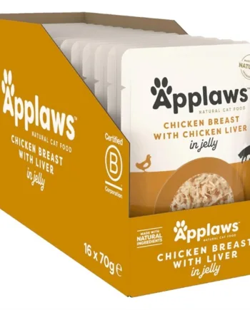 Applaws Kattepouch med Kylling og Levergelé - 16 stk. tilbud