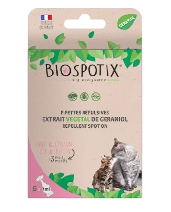Biospotix Naturlige Pipetter til Katte mod Lopper og Flåter
