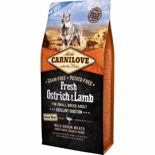 Carnilove Hundefoder med Struds & Lam, 6 kg - Kvalitet!