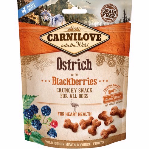 Sunde Struds Snacks til Hunde – Carnilove 200g Udsalg!