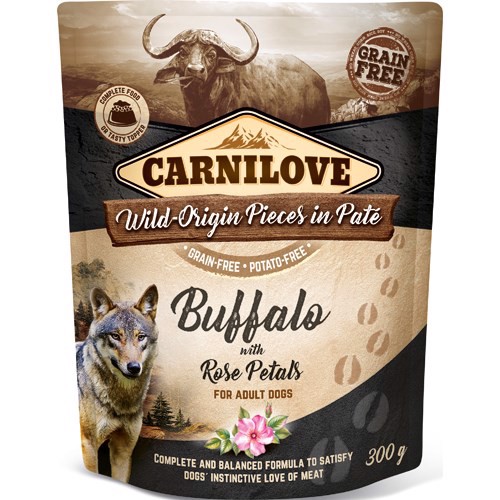Carnilove Pouch Pate med Bøffel 300g - Lækkert hundefoder!
