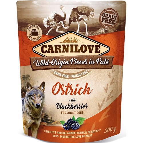 Carnilove Pouch Paté med Struds – 300g Tilbud!