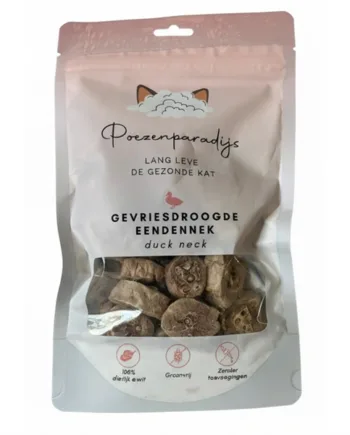 Katteparadis Frysetørret Andehalse – Sund Snack til Kæledyr
