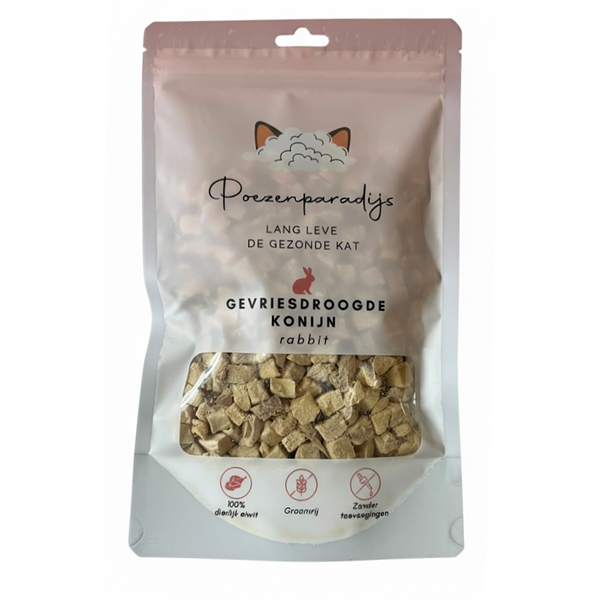 Frysetørret Kanin Snack til Katte og Hunde - Naturlig Delikatesse