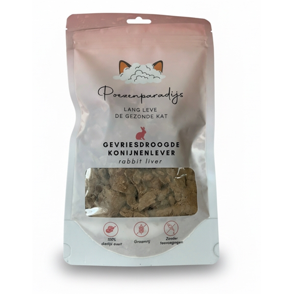Frysetørret Kaninlever Snack til Katte og Hunde - Sund Godbid