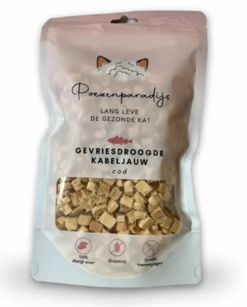 Cat Paradise 100% Frysetørret Torsk – Sund Snack til Dyr
