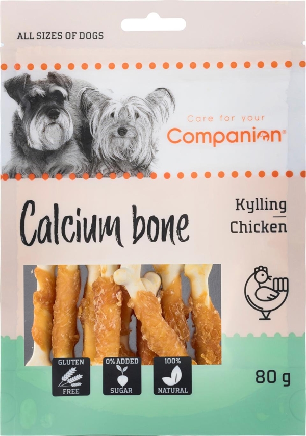 Kylling Calciumben til Hund – Sund Snack 80g Tilbud