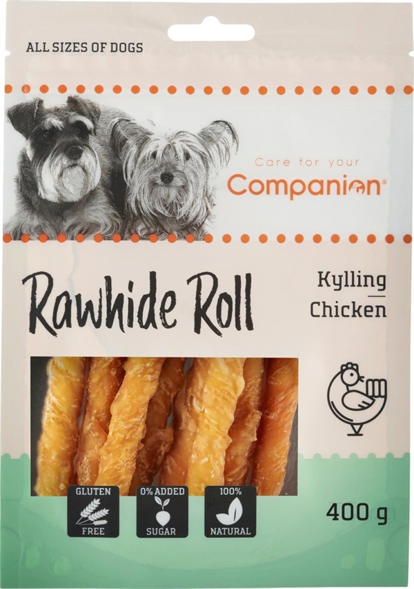 Companion Kylling Råhud Rulle 400g – Sund Snack til Hunde!