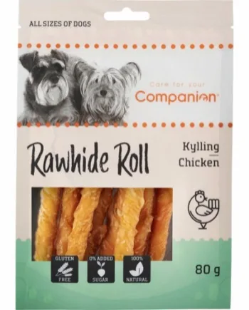 Kylling Rawhide Rulle 80g – Uimodståelig Snack Tilbud!