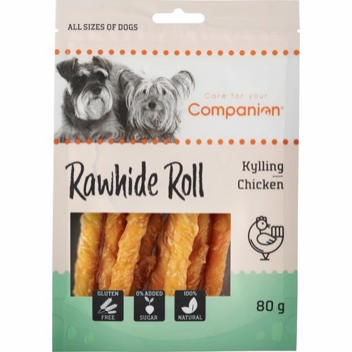 Kylling Rawhide Rulle 80g – Uimodståelig Snack Tilbud!
