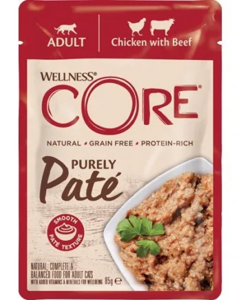 Core Purely Paté Kylling & Oksekød 24 x 85g - Tilbud!