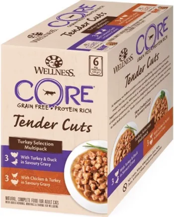 Core Tender Cuts Kalkun Multipack til Katte - Lækkert Foder