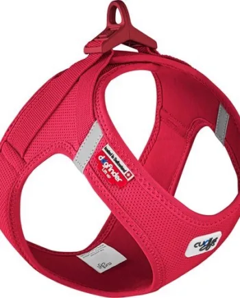 Curli Clasp Air Mesh Sele – Rød, Håndfri Låsning til Hunde