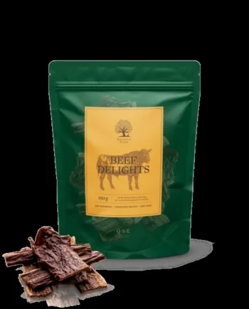 Essentielle Oksekøds Snacks til Hunde - 150g Delikatesse