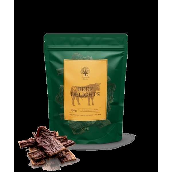 Uimodståelige tørrede oksekødsnacks til hunde - Godbidder!