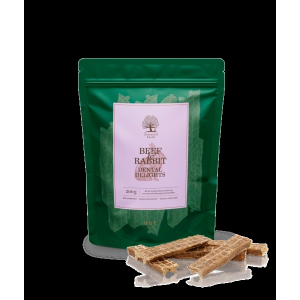 Kornfri Tandvenlige Snacks til Hunde med Okse & Kanin