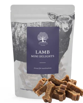Essentielle Lammemini Delights – Kornfri Hundegodbidder 100g
