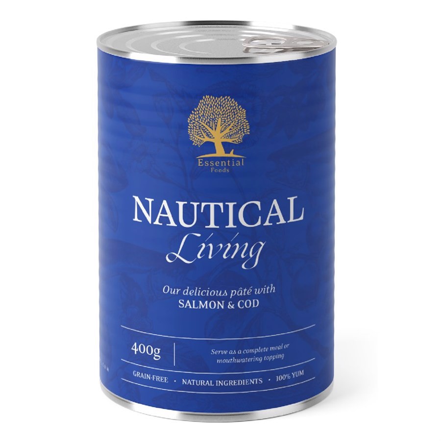 Kornfri hundepaté med laks og torsk – 400g dåse!