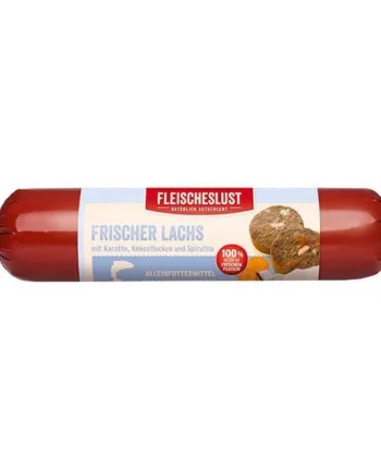 Fleischelust Hundefoder Pølse med Laks og Spirulina 400g