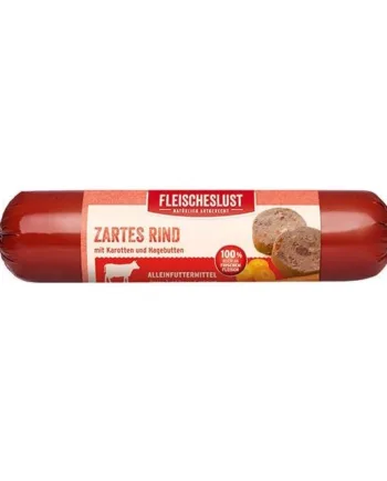 Fleischelust Hundefoderpølse med Okse og Gulerod 800g