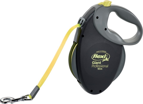 Flexi Neon Båndline 10m – Neon Gul til Store Hunde