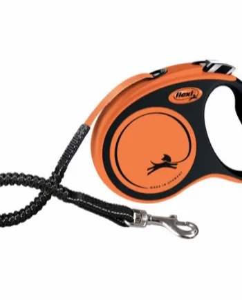 Flexi Xtreme Båndline 5m – Orange med Støddæmper til Hunde
