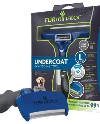 Furminator Deshedding Børste til Langhårede Hunde - Mindre Fældning!
