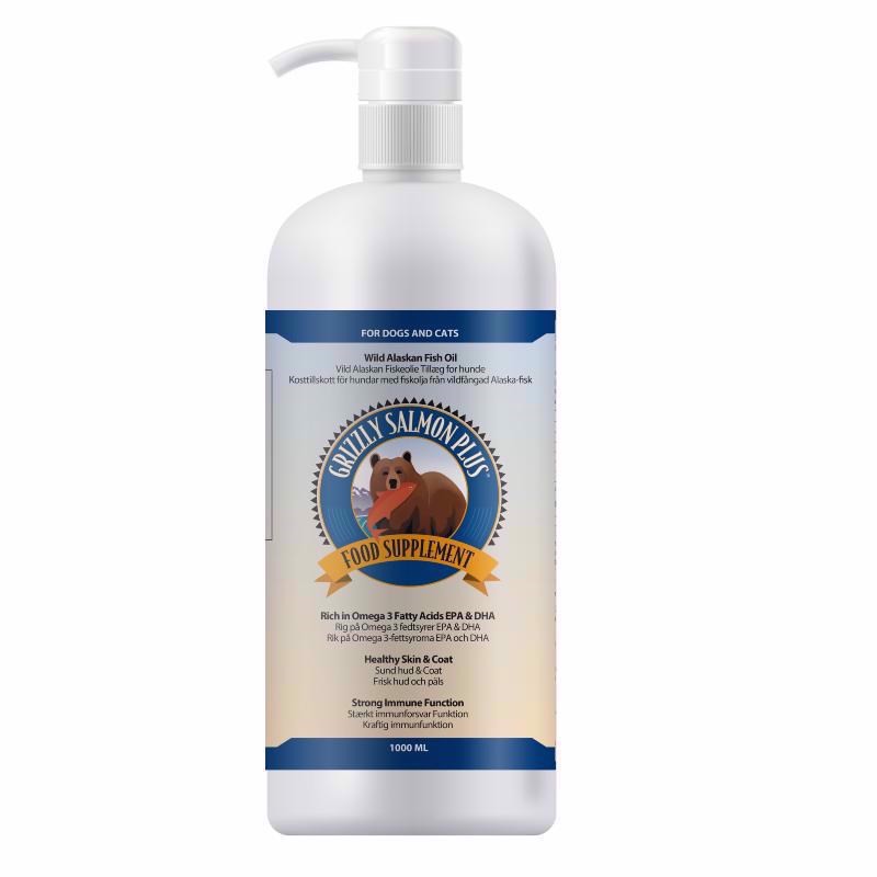 Grizzly Vildlakseolie Plus 250 ml – Kæledyrstilbud!