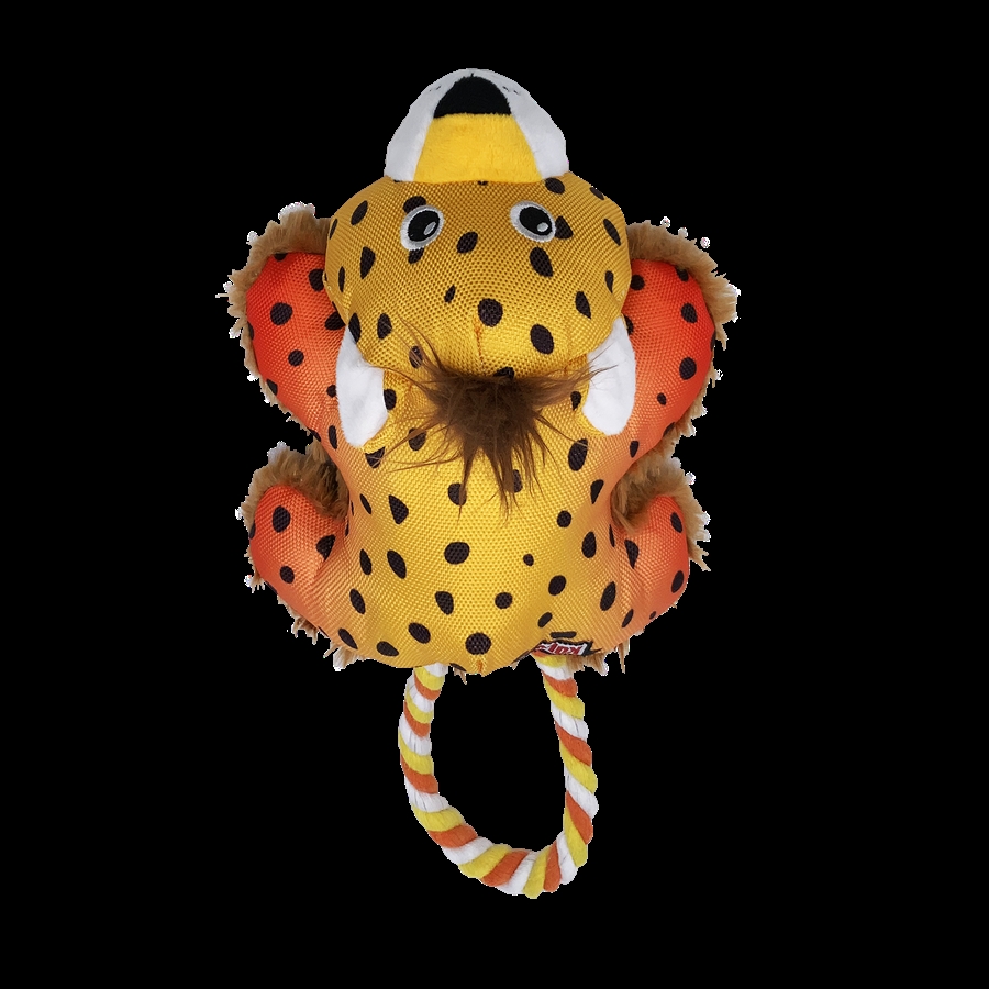 Kong Cozie Tuggz Cheetah – Blødt Hundelegetøj på Udsalg