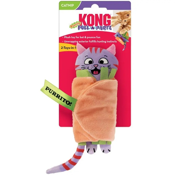 Kong Pull-a-partz Purrito Bamse – Interaktivt kattelegetøj