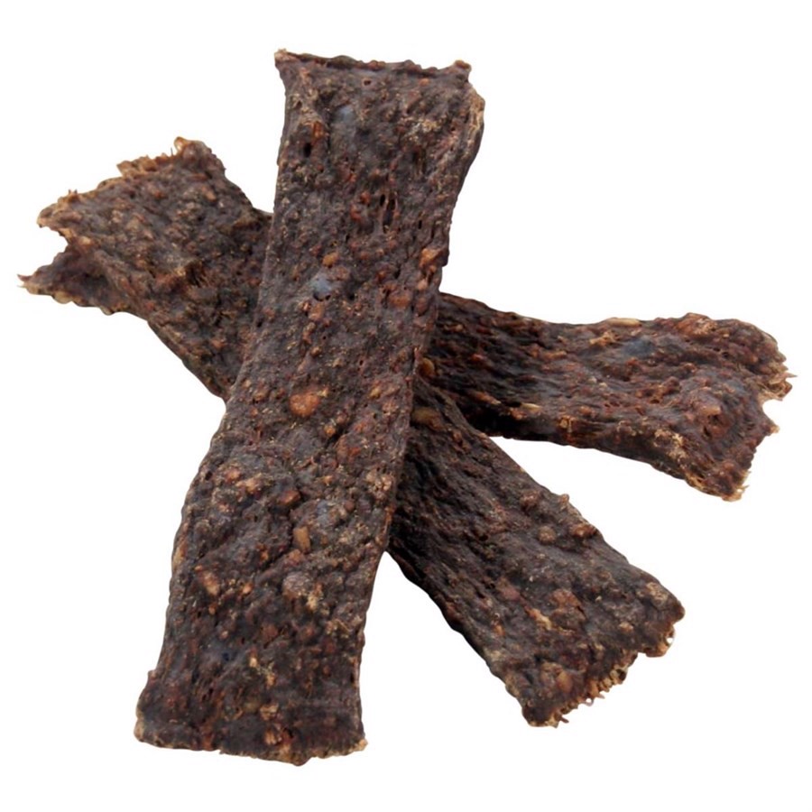Ovnbagte Krondyr Kødstrips til Hunde – Sund Snack 200g