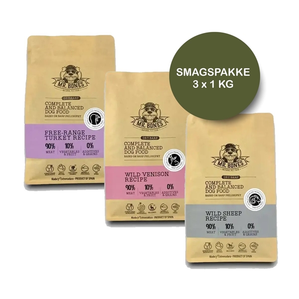 Mr. Bones Hundefoder Smagspakke – Naturlig Sund Kost!