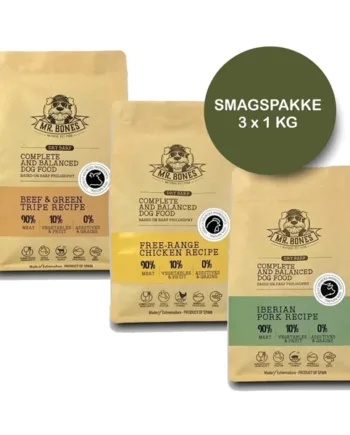 Mr. Bones Dry Barf Hundefoder Smagspakke – Naturlig Fodring