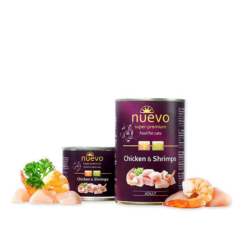 Nuevo Kylling og Rejer Vådfoder til Kat - 400g Deluxe