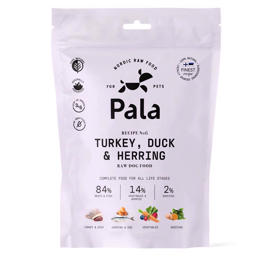Pala Hundefoder med Kalkun, And og Sild - Kvalitet 400g!