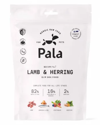 Pala Rå Hundefoder med Lam & Sild 400g - Naturlig Fodring