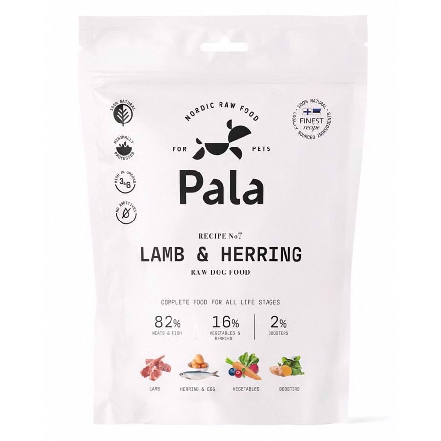 Pala Rå Hundefoder med Lam og Sild 400g - Hvalpevenligt Foder