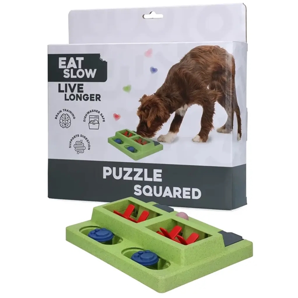 Puzzle Squared Slow Feeder til Mental Stimulering for Hunde