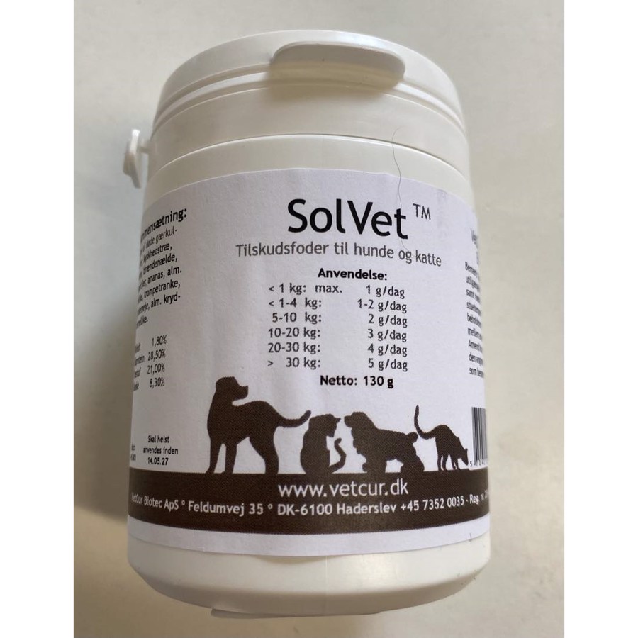 Sundhedstilskud til Hunde og Katte – Solvet Pulversalg 130g