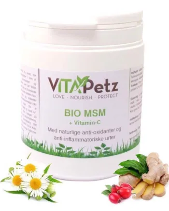 Vitapetz Bio MSM & Vitamin-C til hunde – 150g tilbud