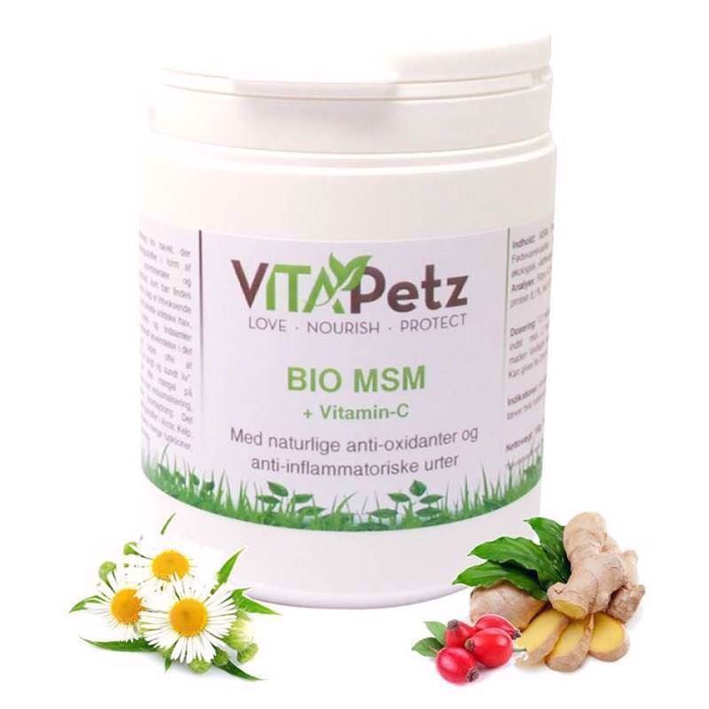 Vitapetz Bio MSM med C-vitamin - Fodertilskud til hunde 150g