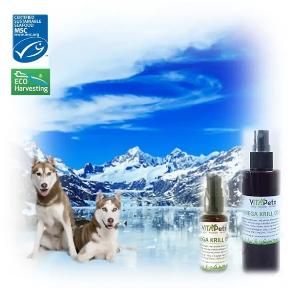Vitapetz Omega-pure Krillolie til Hunde og Katte - 30 ml