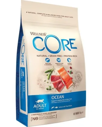 Wellness Core Kattemad med Laks og Tun - Sundt Foder til Katte
