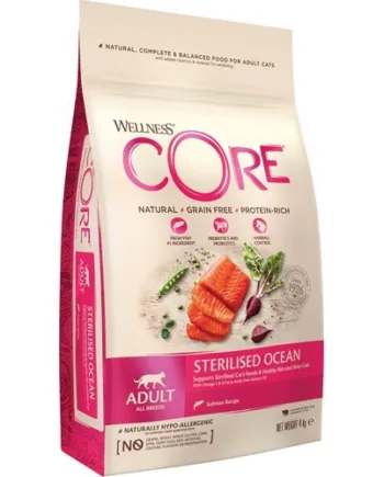 Wellness Core Kattemad med Laks til Steriliserede Katte 2 kg